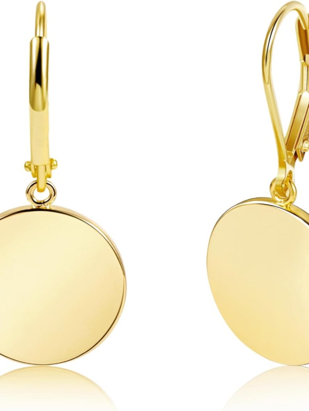 925 Sterling Silver Disc Dangle Earrings for Women Flat Hypoallergenic Drop Earr